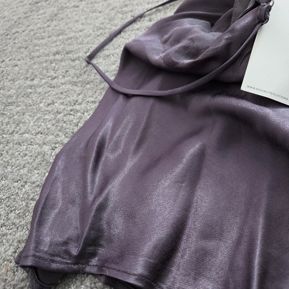 NWT Socialite Gray Satin Camisole XL - Picture 10 of 10
